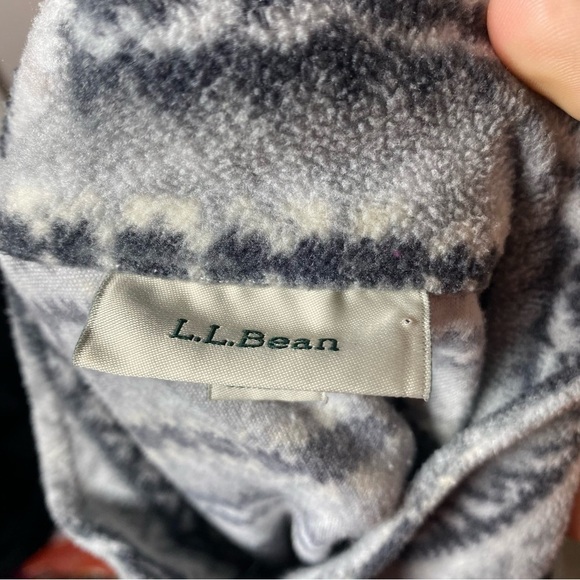 LL Bean Full Zip Lightweight Fleece Jacket Geometrical - Picture 5 of 8